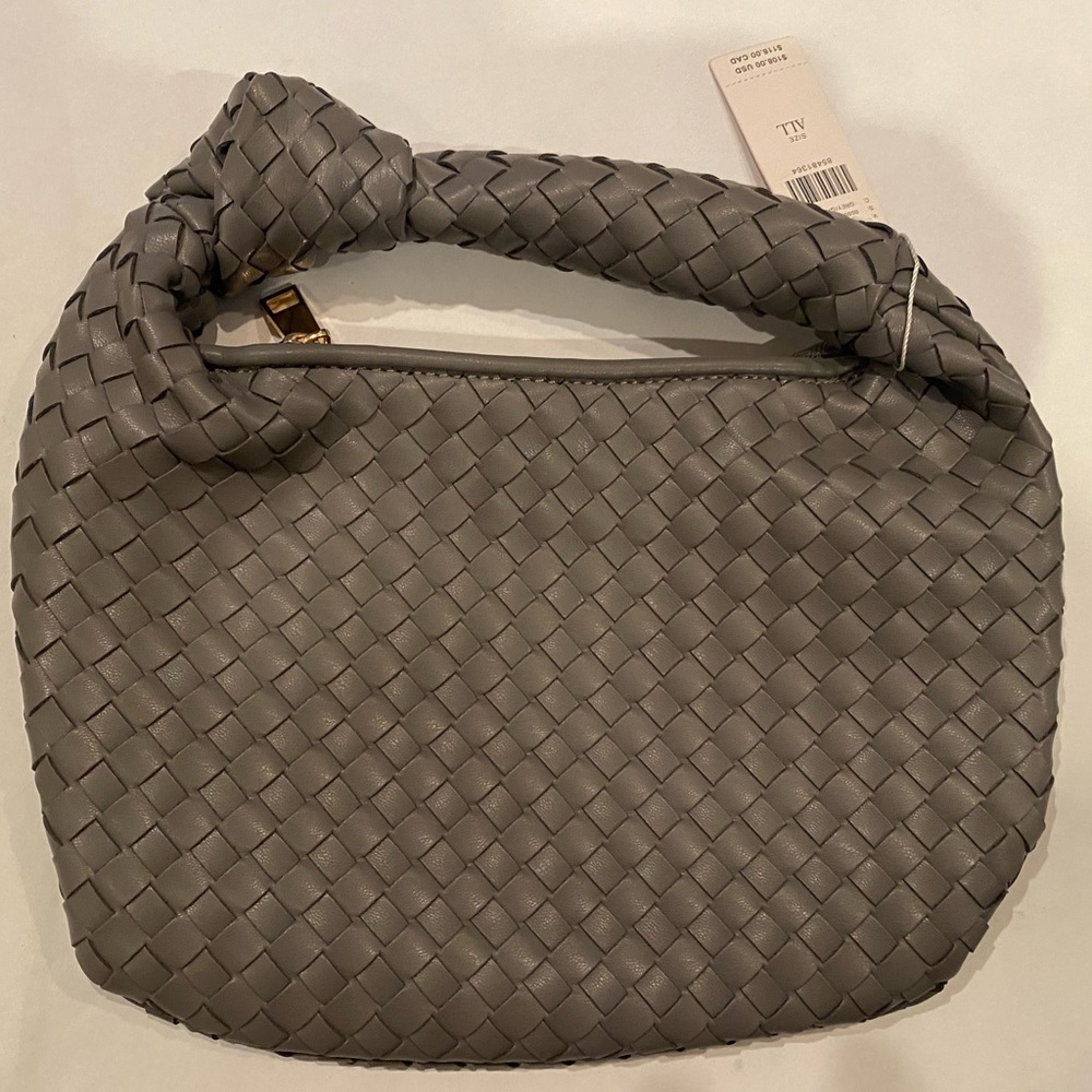 Melie Bianco Brigitte MINI Satchel Woven Knot GREY